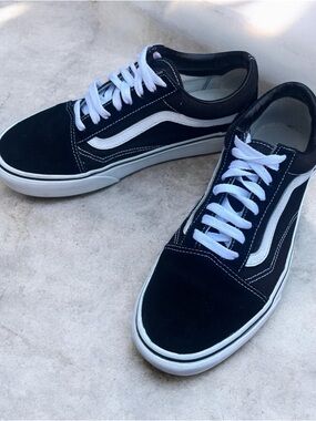 Vans Black & White Low-Top Skate Sneakers